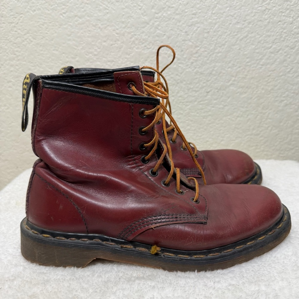 Dr. Martens Burgundy 1460 8 eyelet lace up leather boots unisex Size - Picture 9 of 13